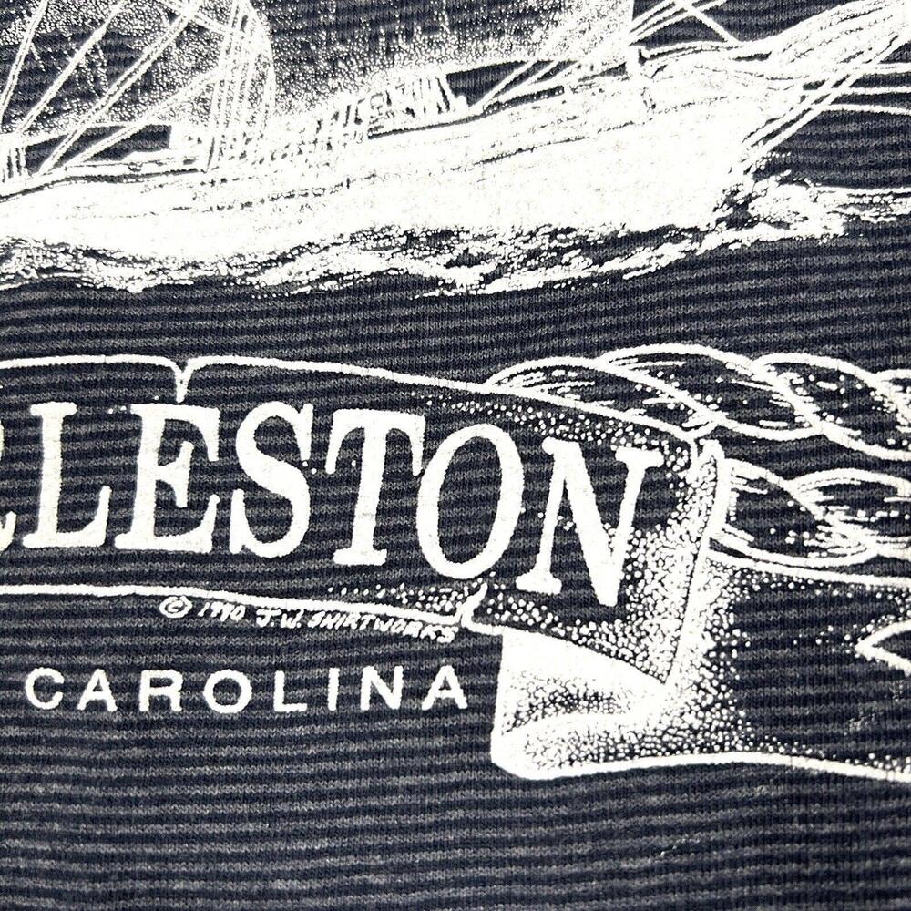 Vintage 1990s Charleston South Carolina T Shirt Adult M Medium Cal Cru Sailing - Picture 5 of 9